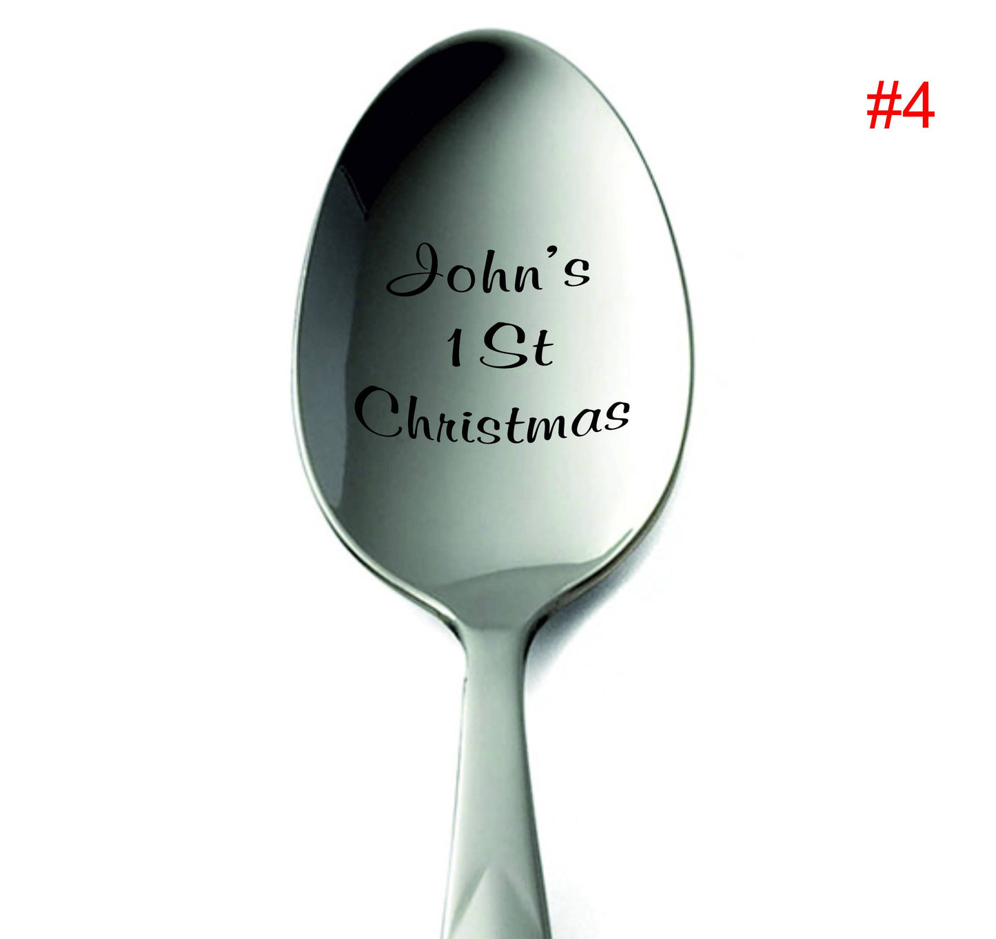 Baby First Christmas Silver Spoon New Baby Christmas Gift Holiday Spoon Engraved Custom Silverware 1St Christmas Present Baby Silver Cutlery