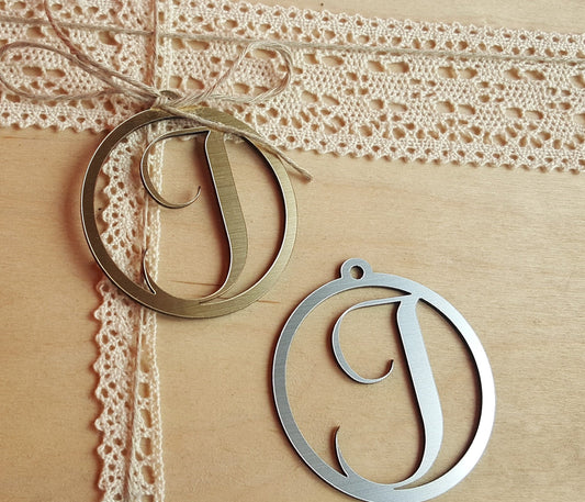 Custom Acrylic Initial Gift Tag: Personalized Christmas Ornament