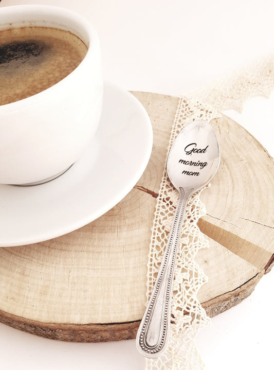 Personalized mothers day gift, engraved moms coffee spoon, unique gift for mum, daughters present for mama, custom gift under 20