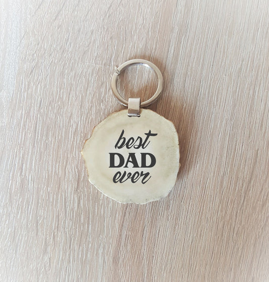Custom fathers day keyring, engraved keychain for daddy from daughter son kids, personalized new dad gift with text and date, best dad ever