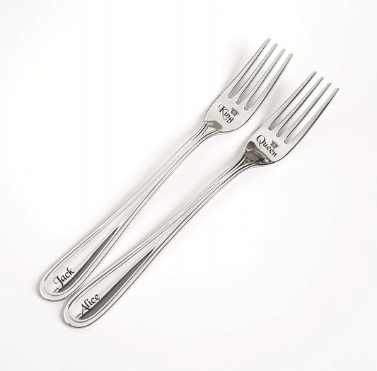 Wedding forks set for bride and groom, anniversary engagement couples gift,personalized dining set, engraved flatware for best friends
