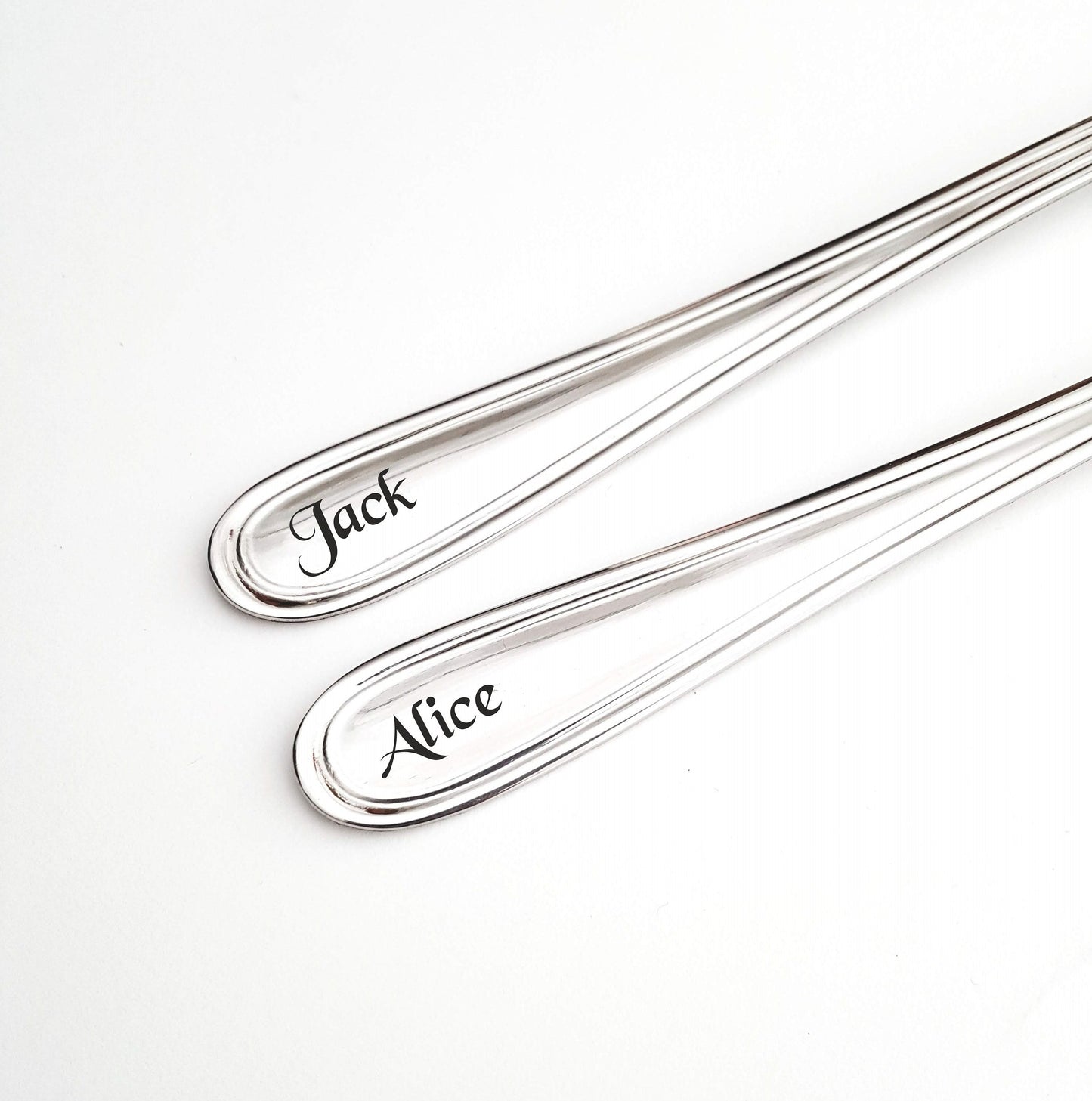 Wedding forks set for bride and groom, anniversary engagement couples gift,personalized dining set, engraved flatware for best friends