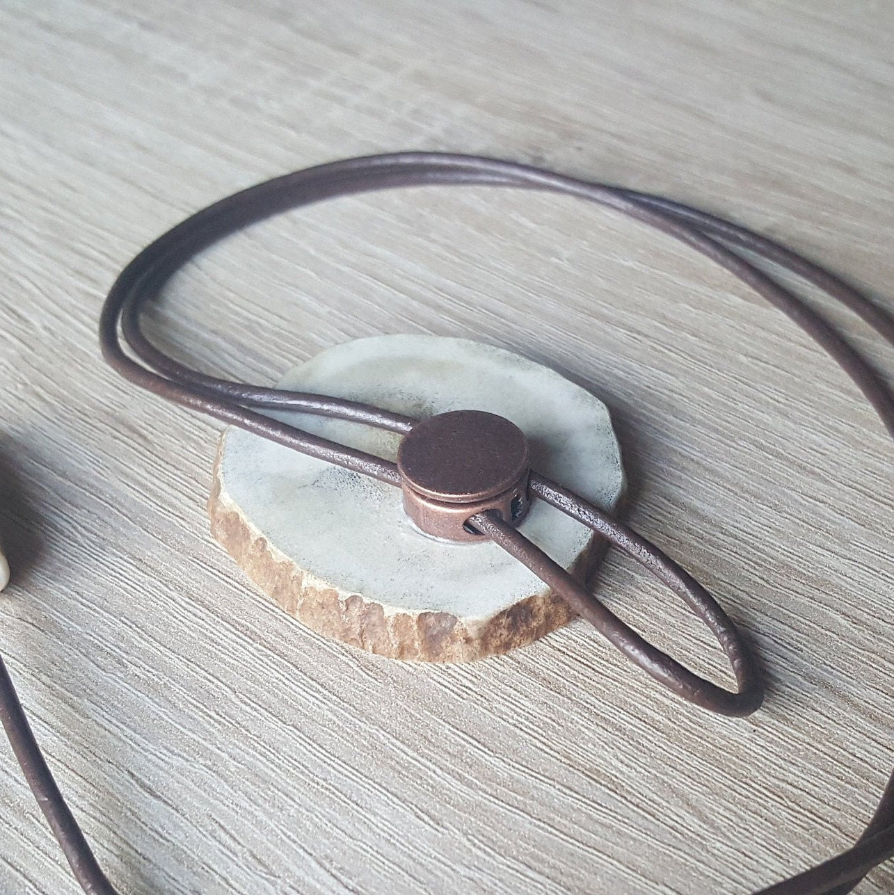 Custom Initial Bolo Tie: Engraved Deer Horn Western Necklace