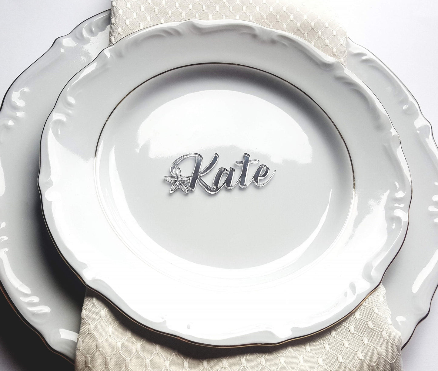 Laser Cut Wood Wedding Place Cards: Personalized Guest Name Tags
