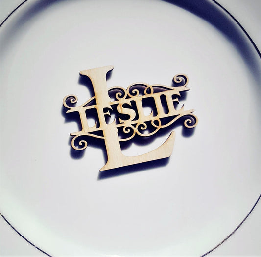 Laser Cut Wooden Place Cards: Custom Wedding Name Tags