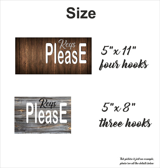 Wood Key Holder with Hooks: Wall Mounted Key Organizer