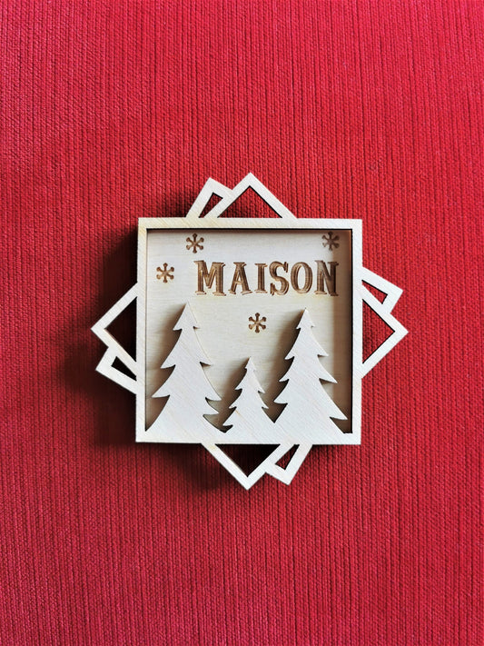 Christmas tree name decoration, personalized 3D wooden ornament, customized office gift
