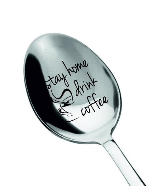 Engraved Coffee Spoon: Personalized Stainless Steel Gift, Lockdown 2020