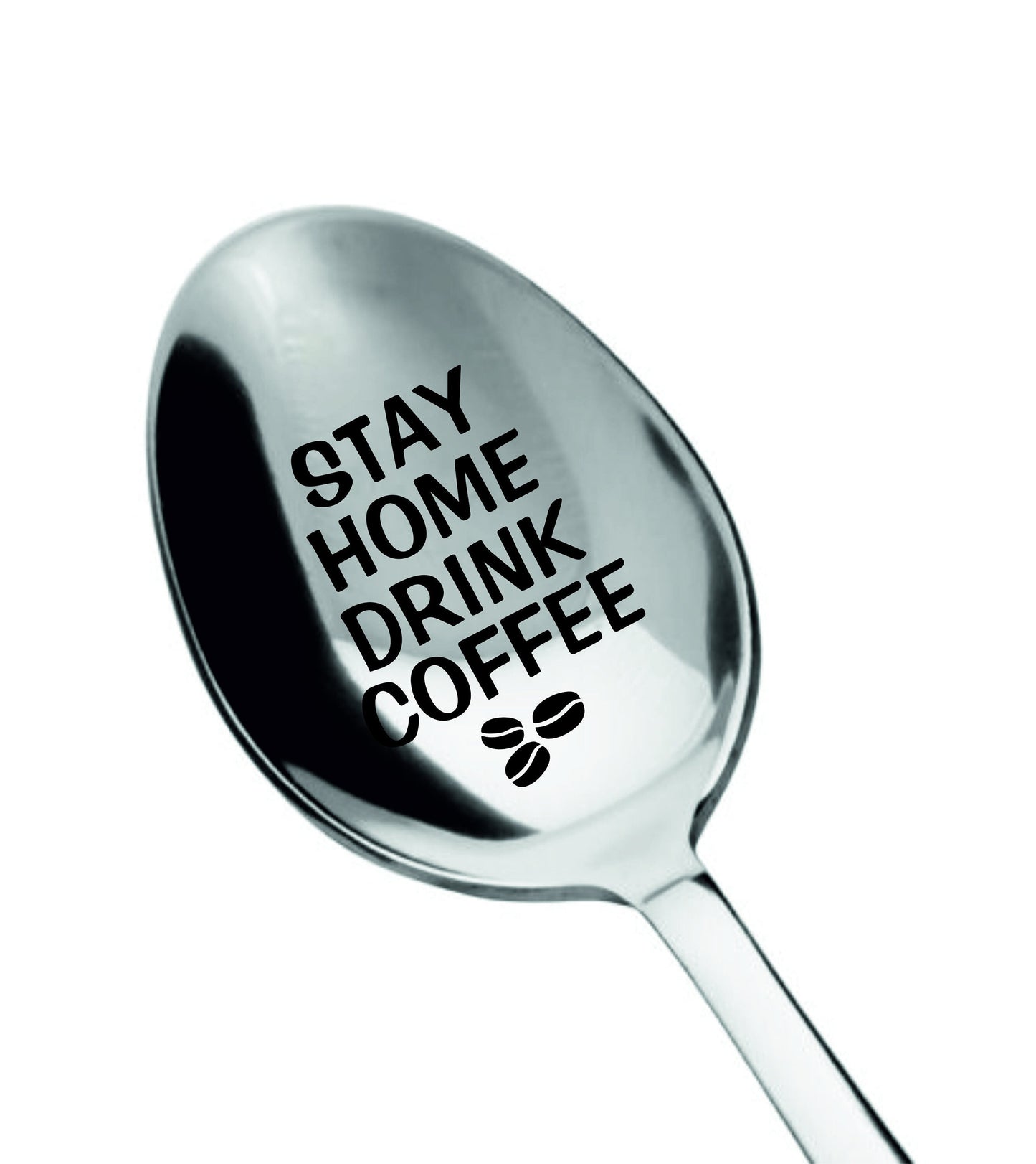 Engraved Coffee Spoon: Personalized Stainless Steel Teaspoon, Lockdown Gift