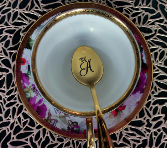 Engraved spoon with name initial letter Personalized cutlery for boyfriend Dad's black spoon gift, Customized Christmas present for husband