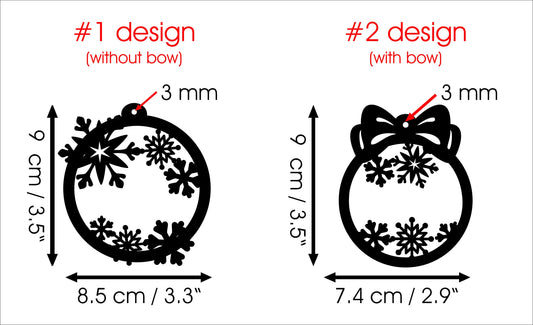 Personalized Wooden Snowflake Ornament Set: Laser Cut Christmas Baubles