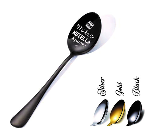 Gravierter Nutella-Löffel: Personalisiertes Geschenk aus goldfarbenem Edelstahl