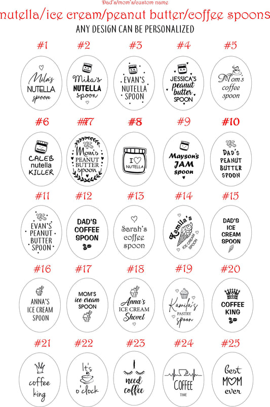 Christmas gift for peanut butter jam nutella lovelers Engraved tea coffee latte spoon Personalized ice cream shovel 2024 Weinachten loffel