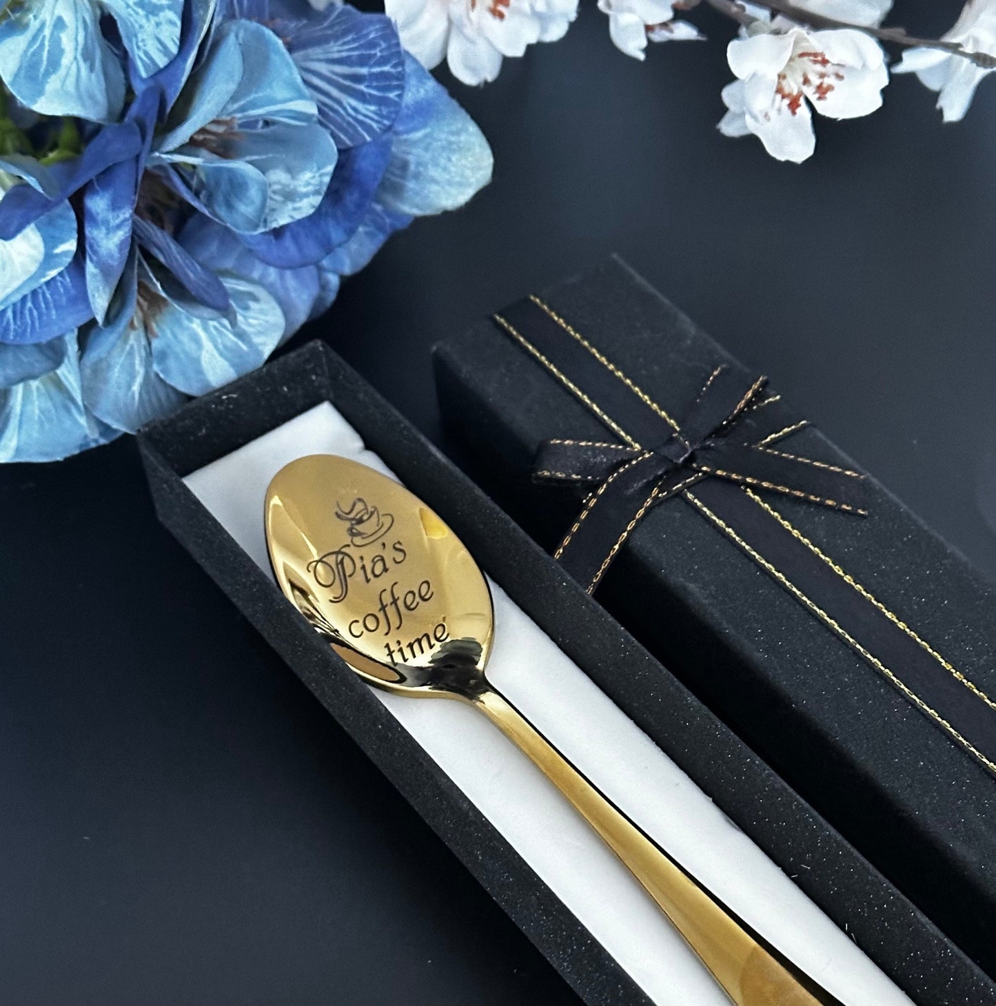 Personalized Engraved Spoon – Stainless Steel 6 Inch Custom Spoon – Gift for Coffee, Tea, Ice Cream, Peanut Butter Lovers