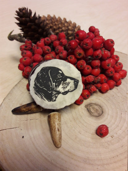 Handmade Dog Bolo Tie: Moose Horn Hunter Necklace