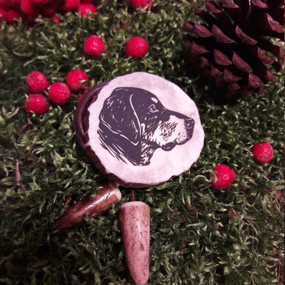 Handmade Dog Bolo Tie: Moose Horn Hunter Necklace