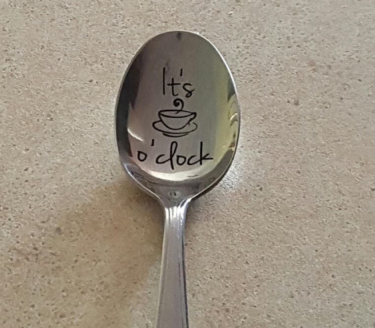 Engraved Coffee Spoon: Funny Coffee Quote Gift