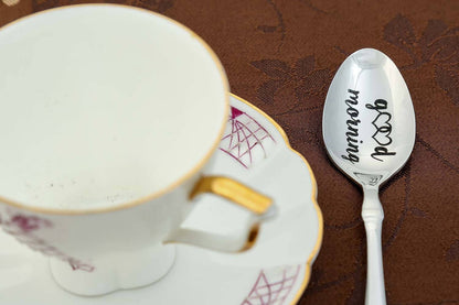 Kaffeelöffel mit eingraviertem Spruch GOOD MORNING, personalisiertes Geschenk für Freunde, Mutter, Vater, Weihnachtsgeschenk für Kaffeeliebhaber,