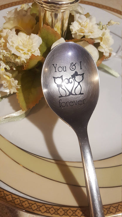 Engraved Spoon: Personalized Stainless Steel Flatware, Long Distance Gift