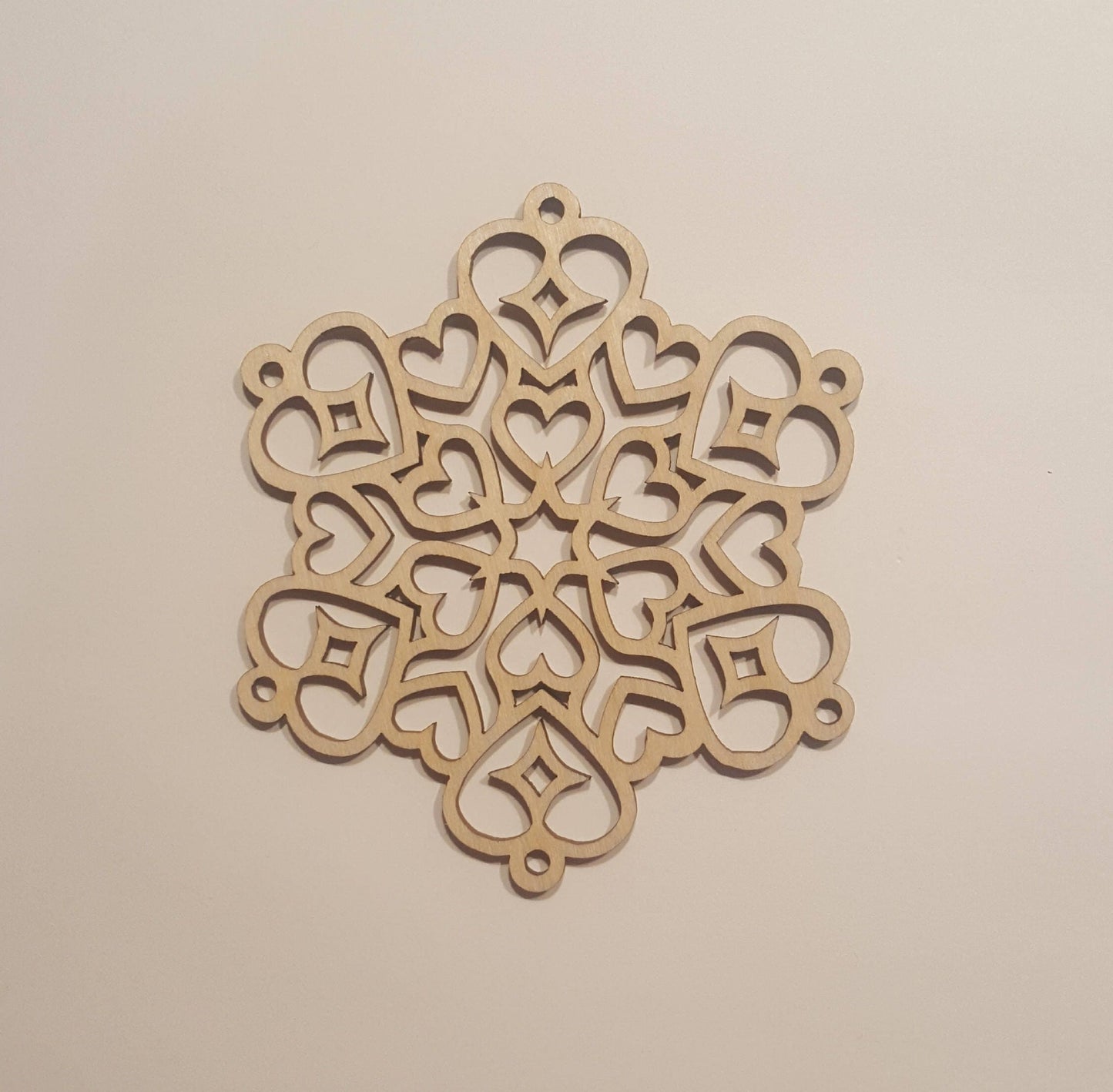 Wooden Snowflake Christmas Ornaments: Laser Cut Birch Decor (Set of 25)
