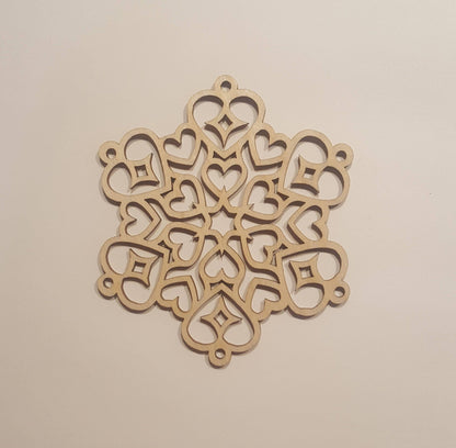Wooden Snowflake Christmas Ornaments: Laser Cut Birch Decor (Set of 25)