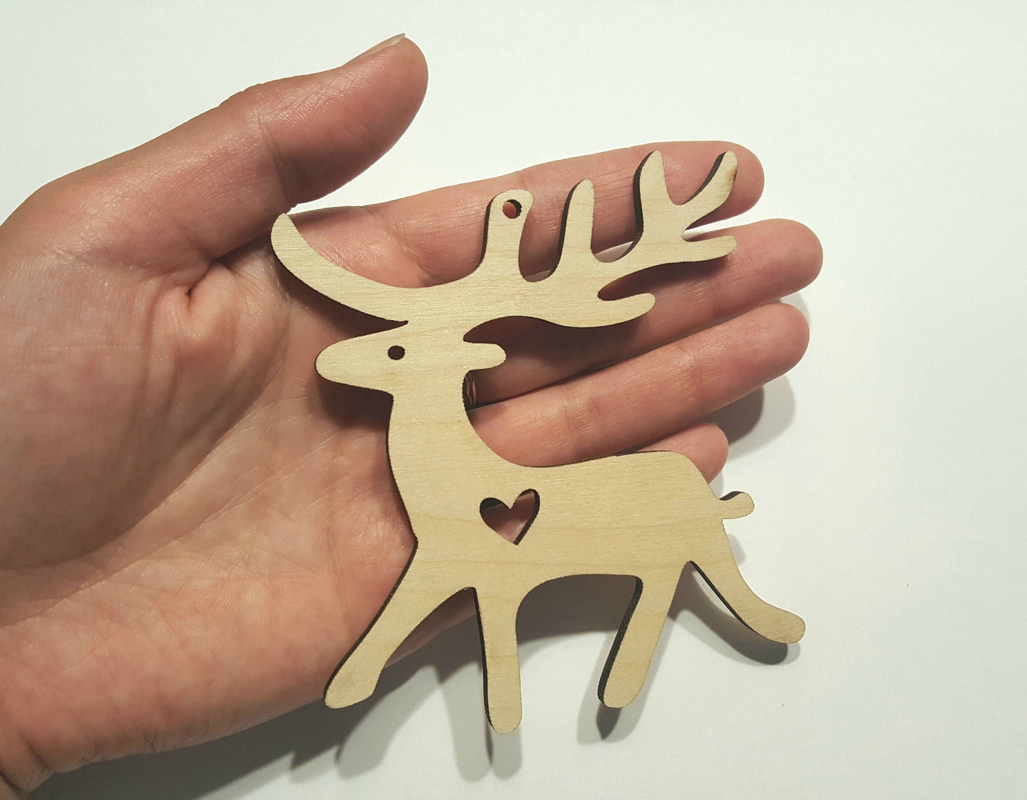 Wooden Deer Christmas Ornament: Rustic Tree Decoration