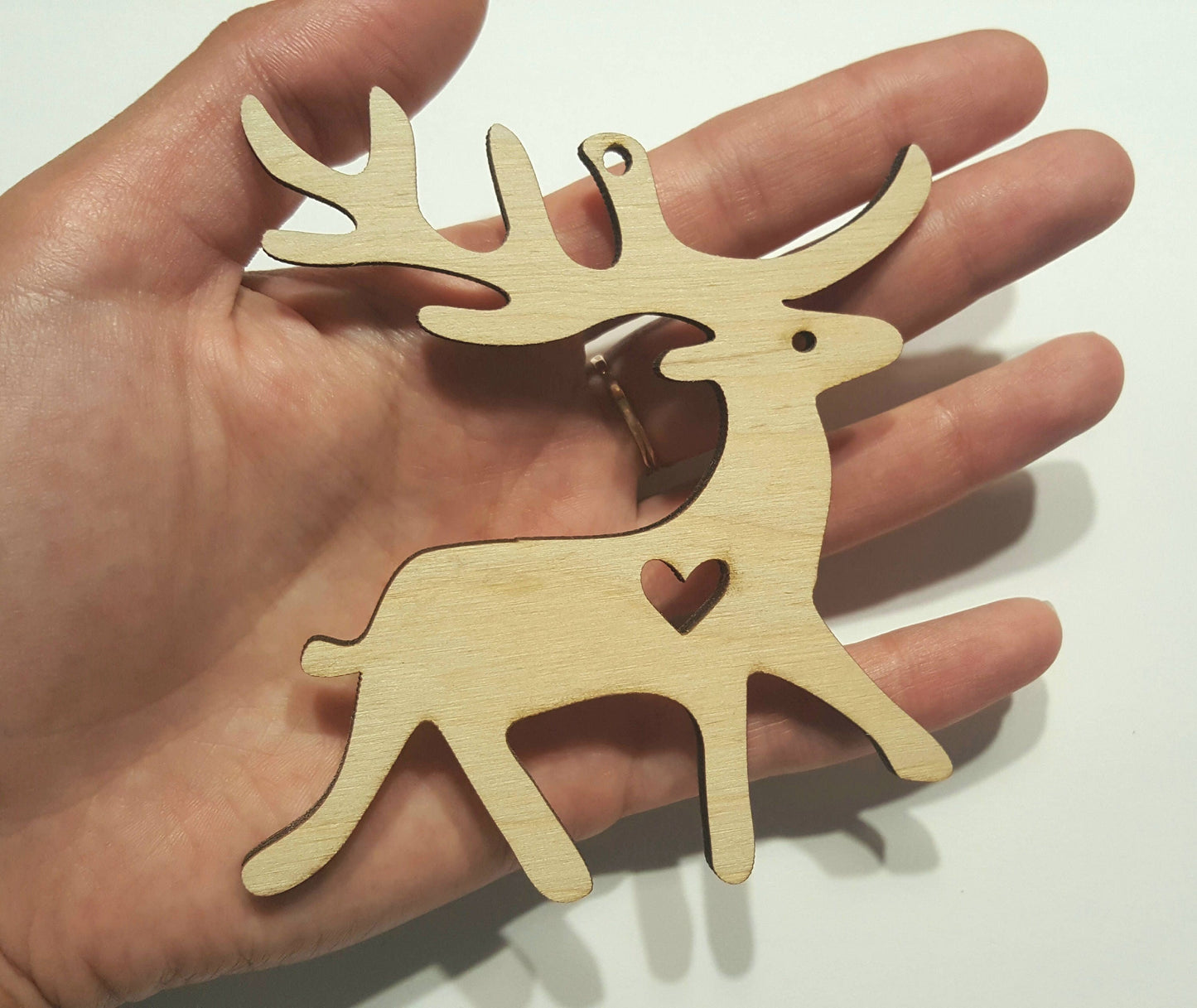 Wooden Deer Christmas Ornament: Rustic Tree Decoration