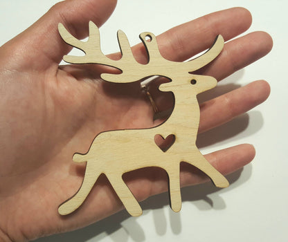 Wooden Deer Christmas Ornament: Rustic Tree Decoration