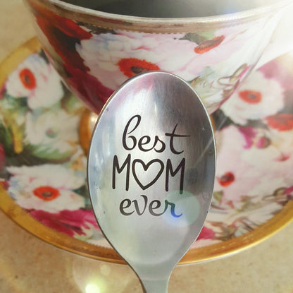Mothers coffee spoon, best mom ever, mothers day gift from daughter, engraved gift for mum, mamas tea spoon, the best mom, tea time