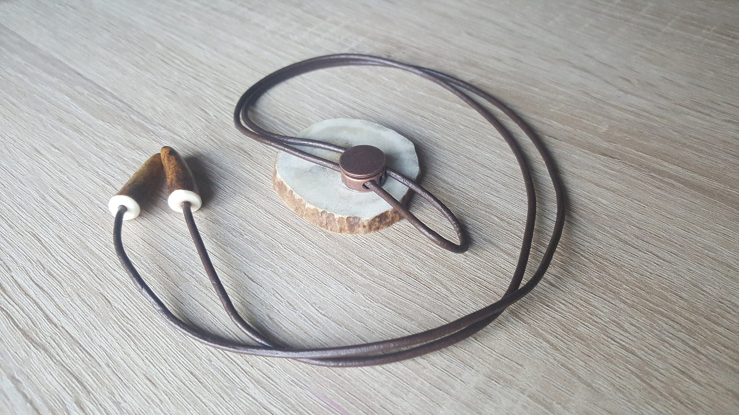 CUSTOM ORDER. 5 bolo ties with engraved animals on the front & text on the back side, 5 boxes included (engraved animals and text on each)