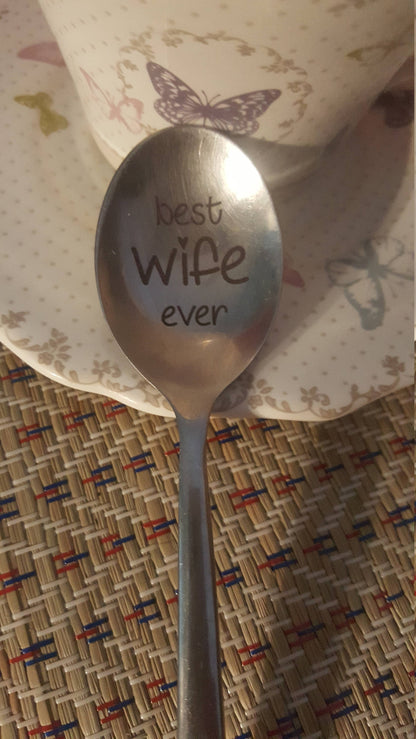 Romantic gift for her Engraved funny valentines day gift idea Custom spoon Best wife ever Anniversary Love present I love my husband