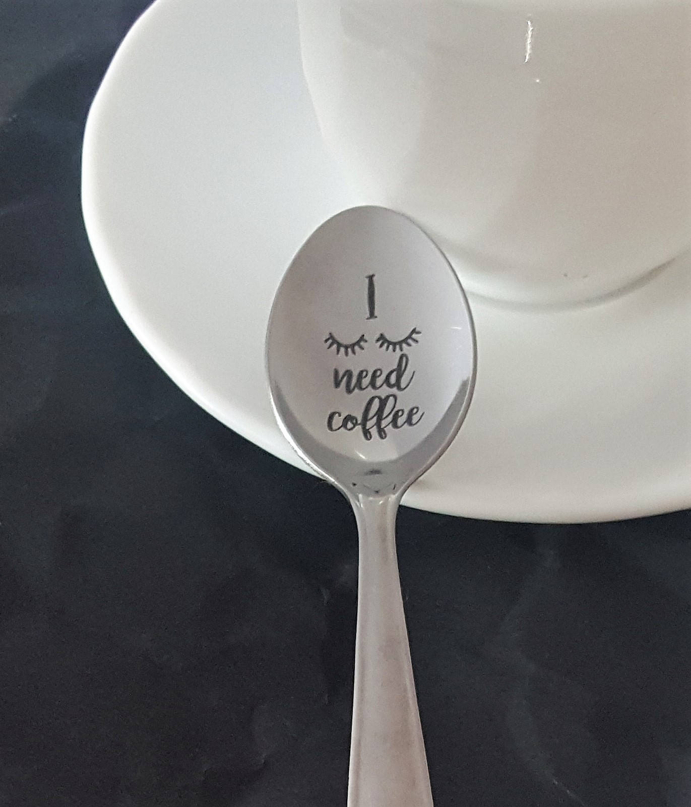 Engraved Spoon: I Need Coffee - Funny Gift for Coffee Lover