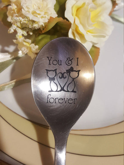 Engraved Spoon: Personalized Stainless Steel Flatware, Long Distance Gift