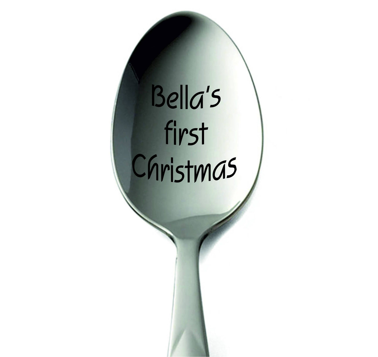 Baby First Christmas Gift Babys Spoon Custom Silverware Baby 1St Christmas Present My First Xmas Engraved Holiday Spoon Silver Baby Teaspoon