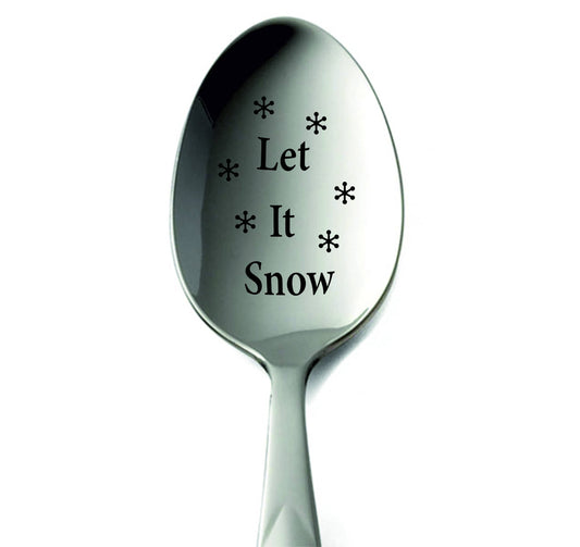 Engraved Silver Spoon, Christmas Gift Idea for Mom Dad Boyfriend or Girlfriend, Funny Winter Holiday Present, Engraved Cocoa Coffee Spoon