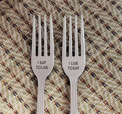 Best Selling Items Silver Forks Set Engraved Flatware Funny Forks Gift For Couple Custom Cutlery Most Popular Gift Quote on Silverware