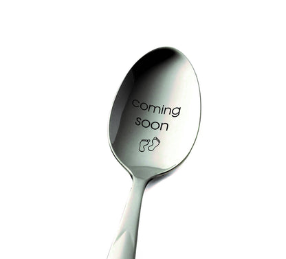 Pregnancy Reveal Spoon: Engraved Baby Announcement Gift