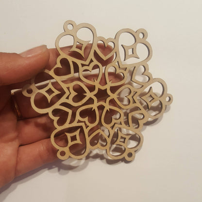 Wooden Snowflake Christmas Ornaments: Laser Cut Birch Decor (Set of 25)