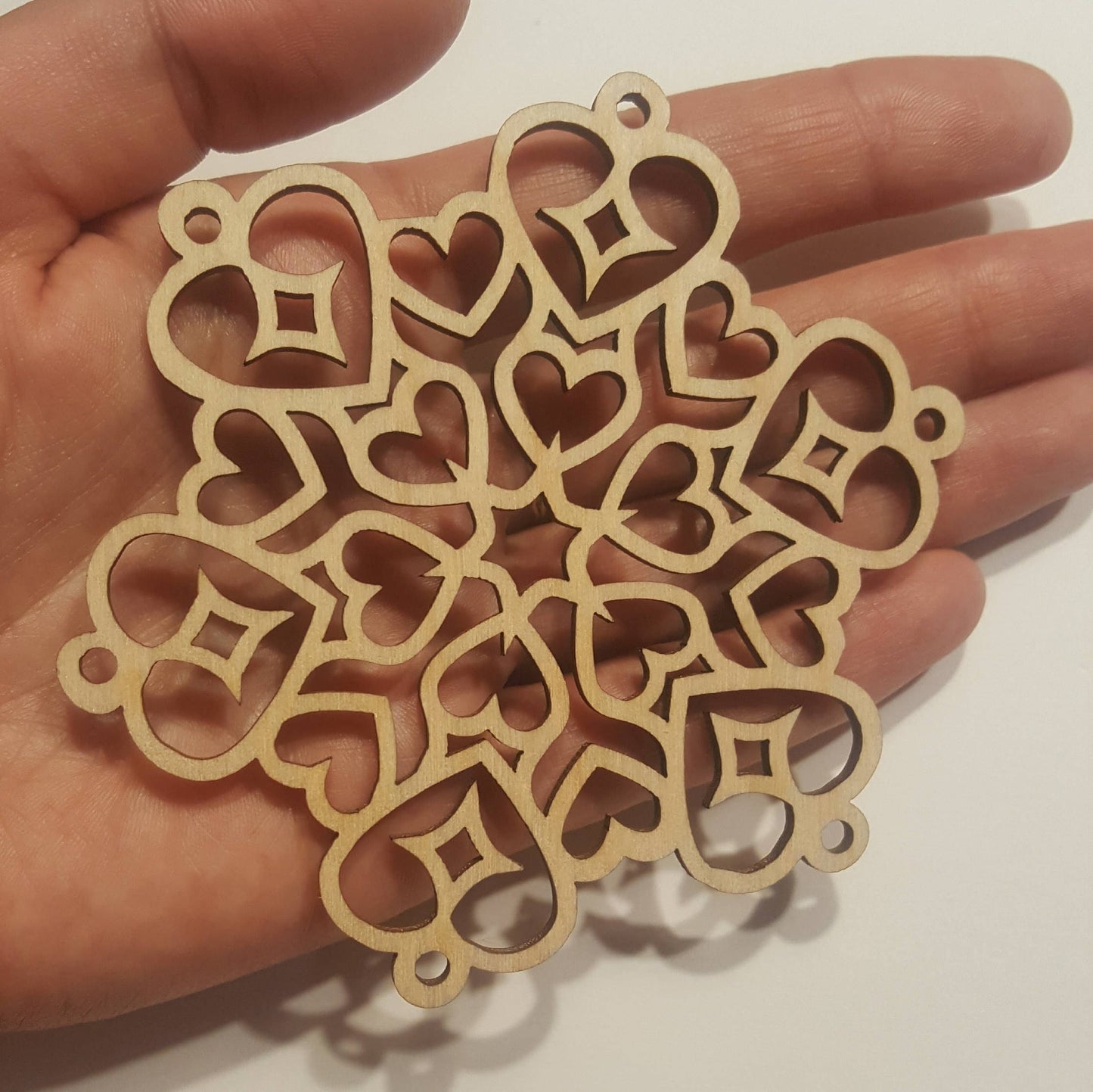 Wooden Snowflake Christmas Ornaments: Laser Cut Birch Decor (Set of 25)