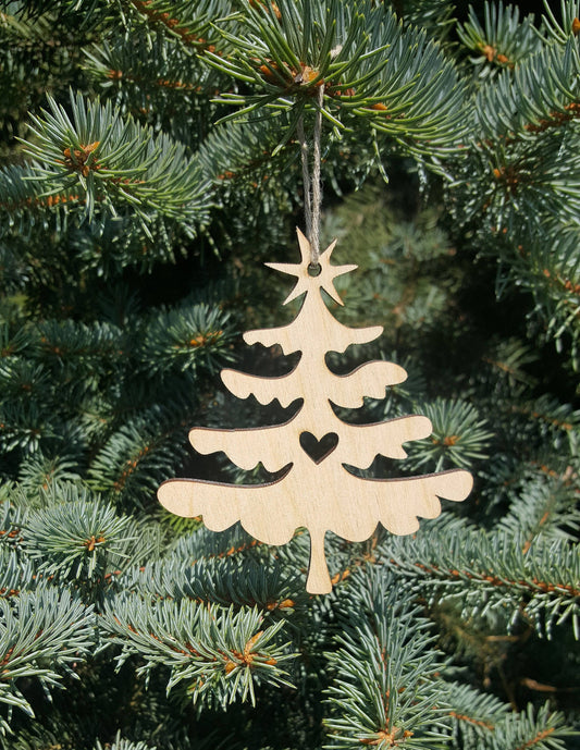 Laser Cut Wood Christmas Tree Ornament: DIY Craft Supplies