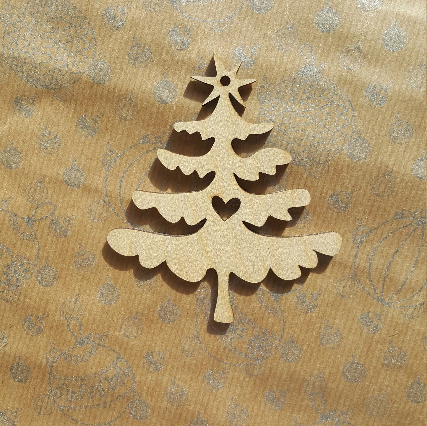 Laser Cut Wood Christmas Tree Ornament: DIY Craft Supplies