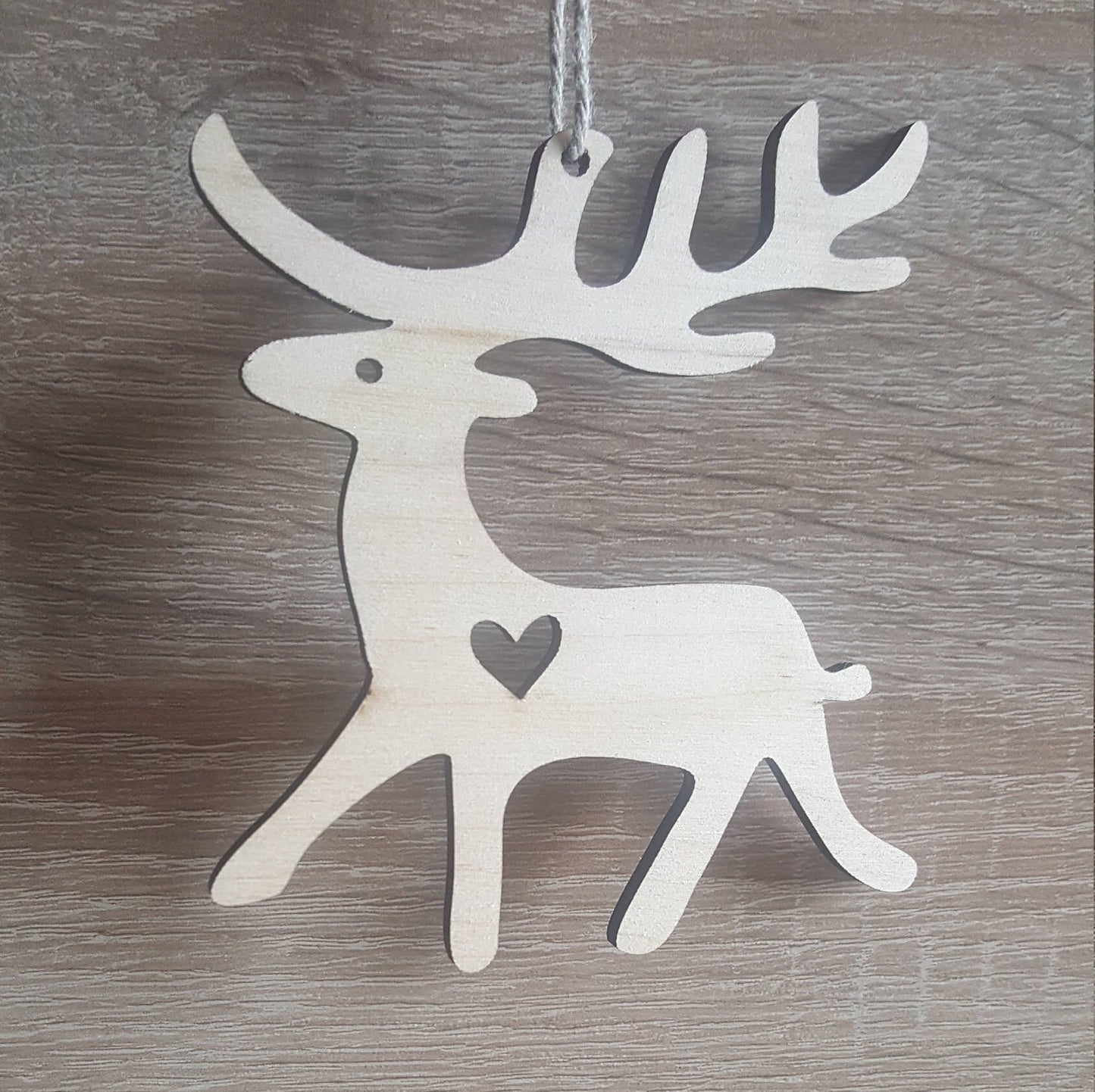 Laser Cut Wood Christmas Ornaments: Gnome, Angel, Deer, Tree - Set of 4