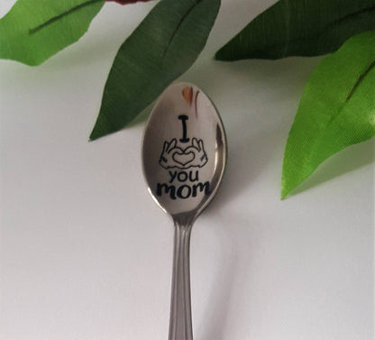 Muttertag, Geschenk von der Tochter für Mama, Mutterlöffel, gravierter Kaffeelöffel für Mama, Teelöffel für Mama, die beste Mama, einzigartiges Geschenk für Mama