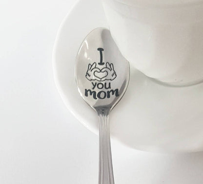 Muttertag, Geschenk von der Tochter für Mama, Mutterlöffel, gravierter Kaffeelöffel für Mama, Teelöffel für Mama, die beste Mama, einzigartiges Geschenk für Mama