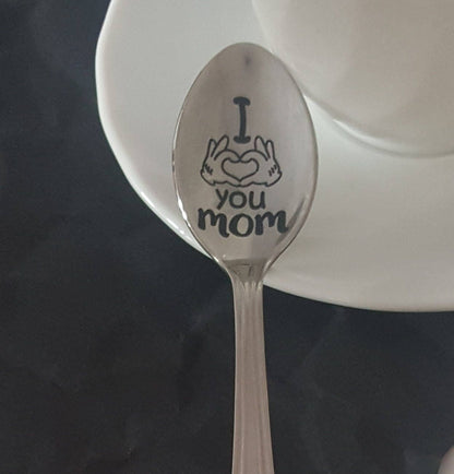 Muttertag, Geschenk von der Tochter für Mama, Mutterlöffel, gravierter Kaffeelöffel für Mama, Teelöffel für Mama, die beste Mama, einzigartiges Geschenk für Mama