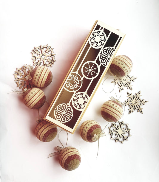 Engraved Christmas Wine Box: Laser Cut Wood Gift Case
