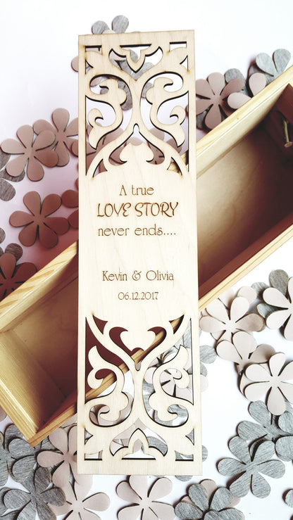 Personalisierte Weinkiste aus Holz für Hochzeiten, Jubiläums-Weinkiste aus Holz für Paare, individuelles Weingeschenk für die Brautparty, gravierter Wein für die Hochzeitszeremonie