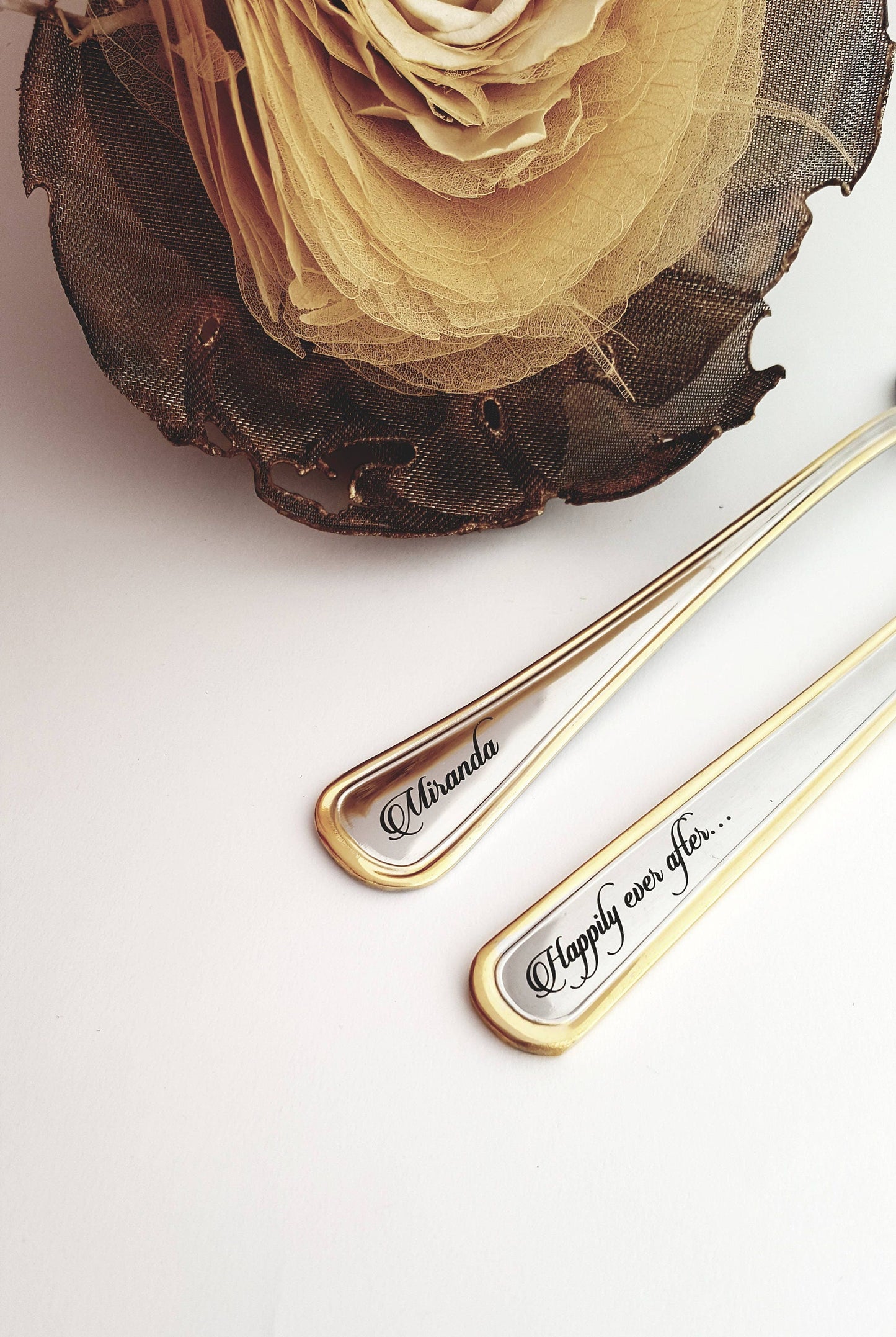 Custom Engraved Wedding Serving Set: Personalized Stainless Steel Fork and Knife