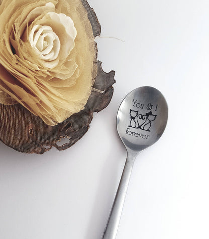 Engraved Spoon: Personalized Stainless Steel Flatware, Long Distance Gift