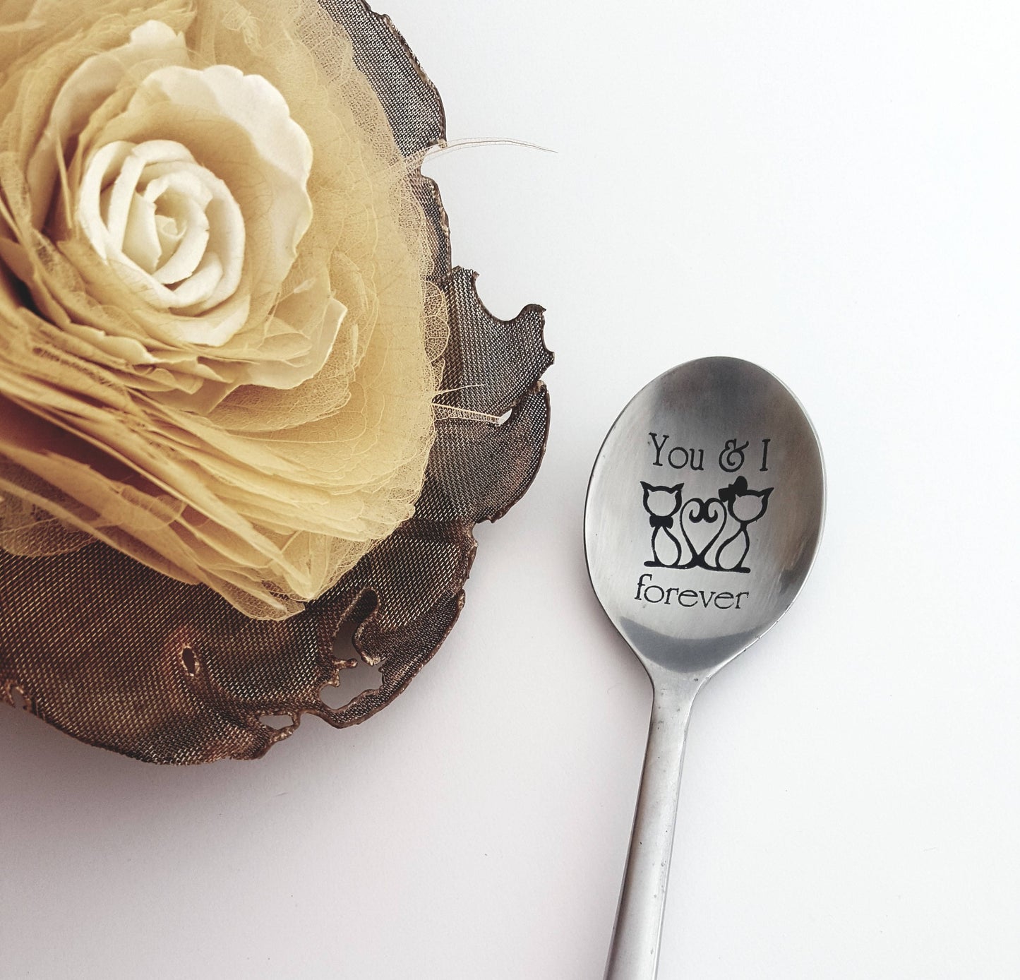 Engraved Spoon: Personalized Stainless Steel Flatware, Long Distance Gift